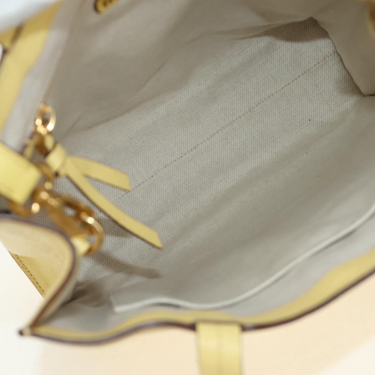 Miu Miu Tote Bag Leather 2way Yellow Gold Auth 189749M