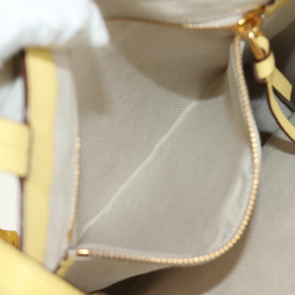 Miu Miu Tote Bag Leather 2way Yellow Gold Auth 189749M