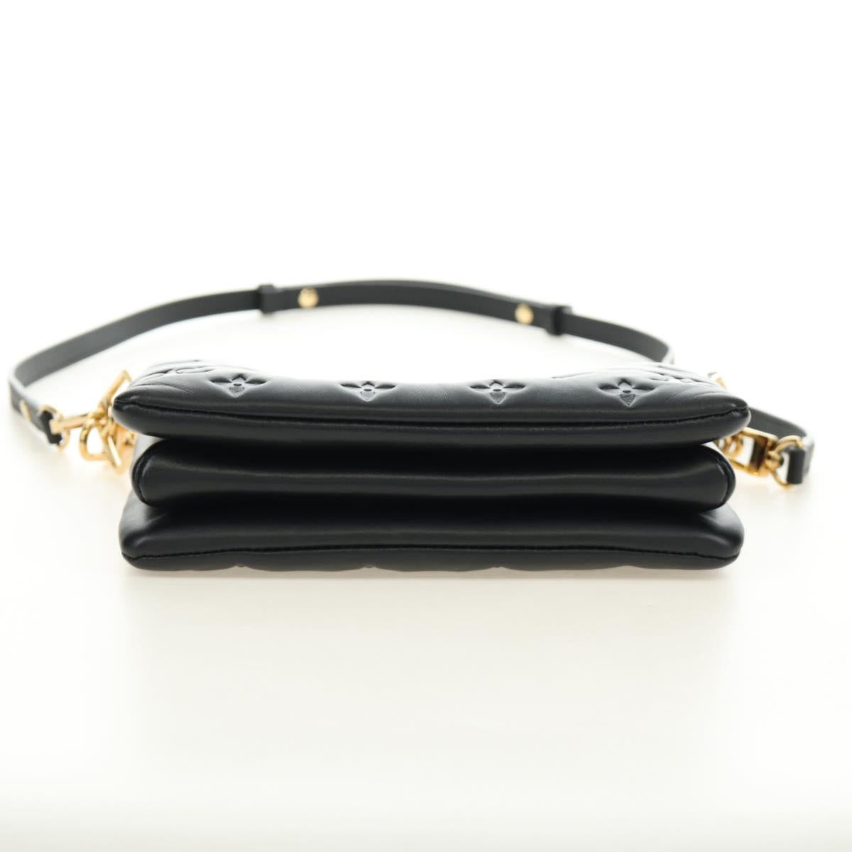 LOUIS VUITTON Monogram Emboss Kussan BB Bag Black M21259 LV Auth 189752SV
