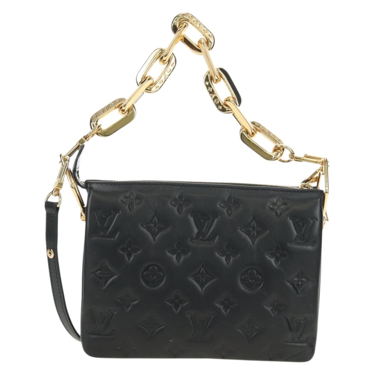 LOUIS VUITTON Monogram Emboss Kussan BB Bag Black M21259 LV Auth 189752SV