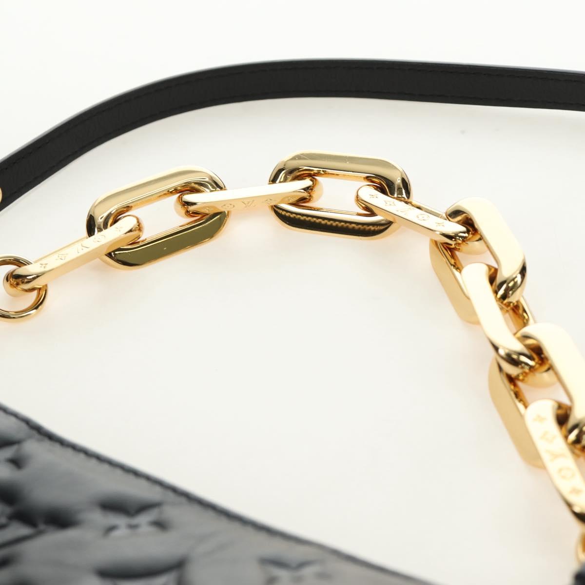 LOUIS VUITTON Monogram Emboss Kussan BB Bag Black M21259 LV Auth 189752SV