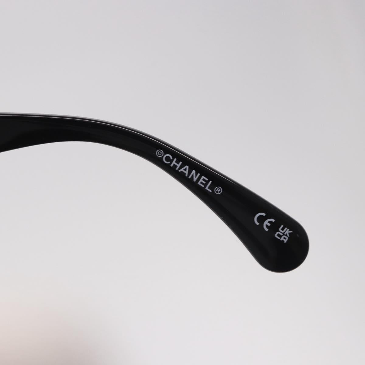 CHANEL Sunglasses metal Black CC Auth 189755M
