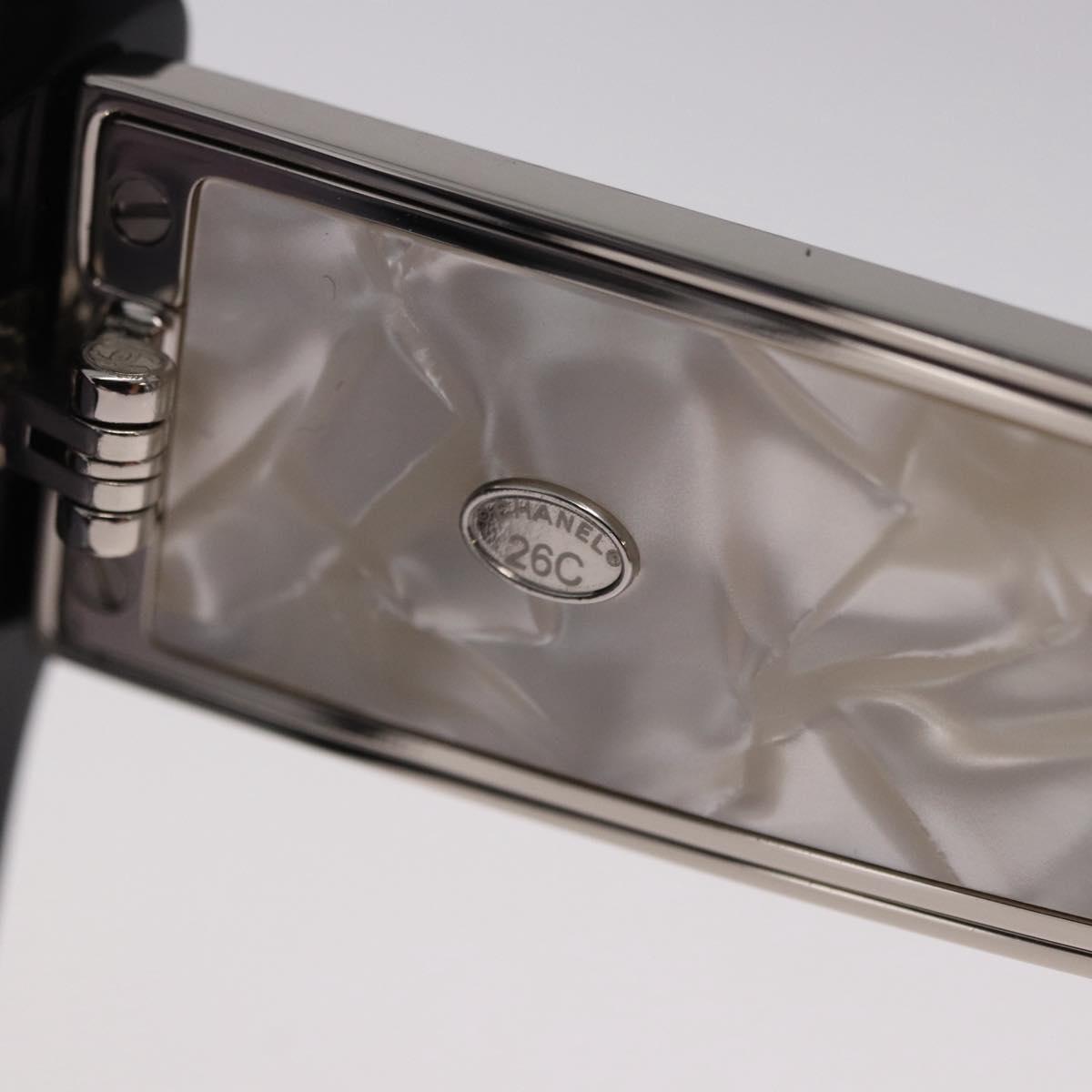 CHANEL Sunglasses metal Black CC Auth 189755M