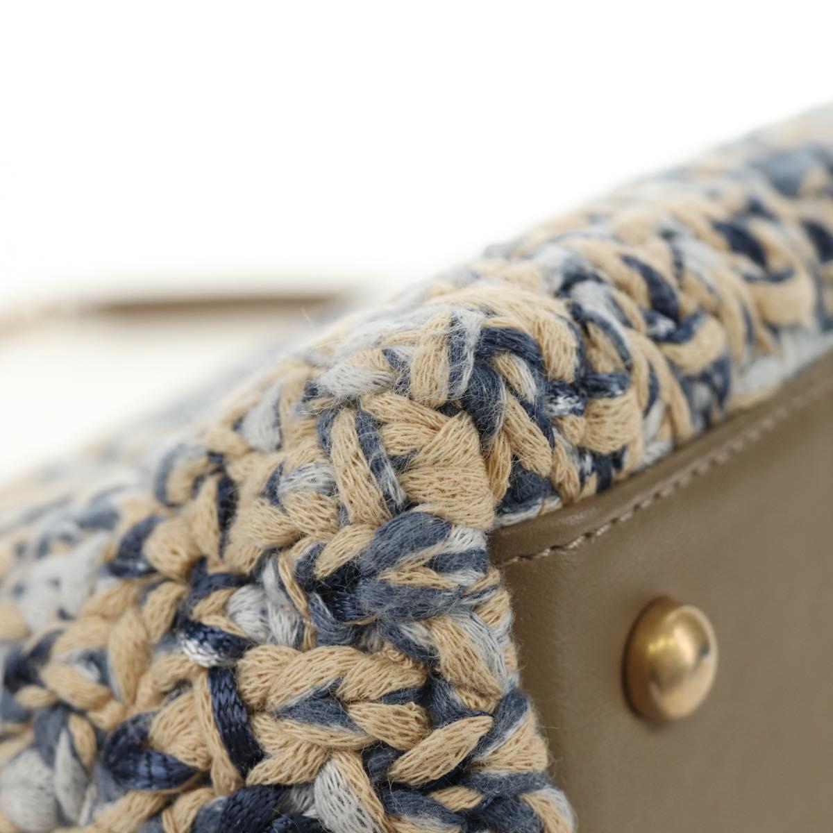 CHANEL Top Handle Chain Shoulder Bag Tweed 2way Multicolor Gold CC Auth 189761SM