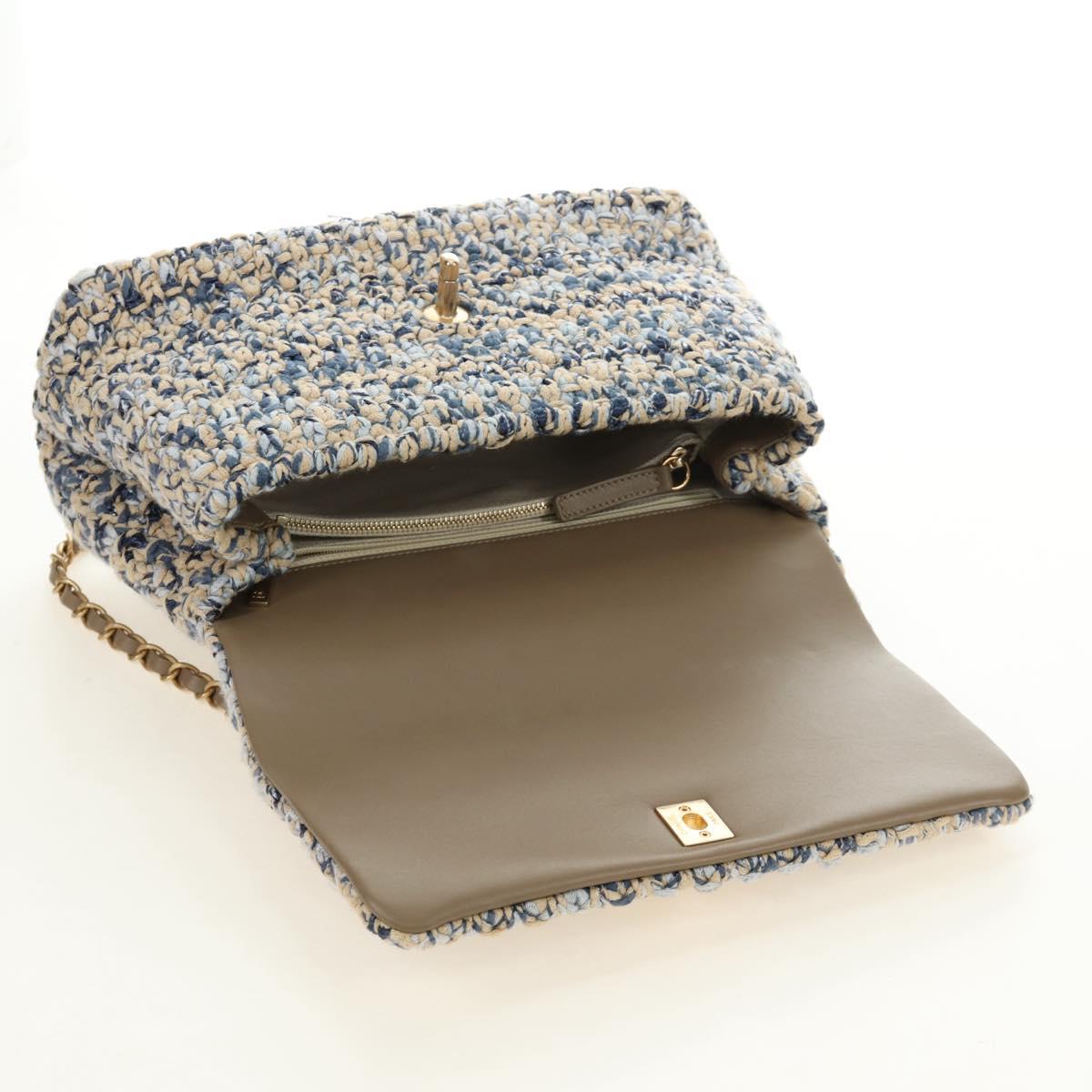 CHANEL Top Handle Chain Shoulder Bag Tweed 2way Multicolor Gold CC Auth 189761SM