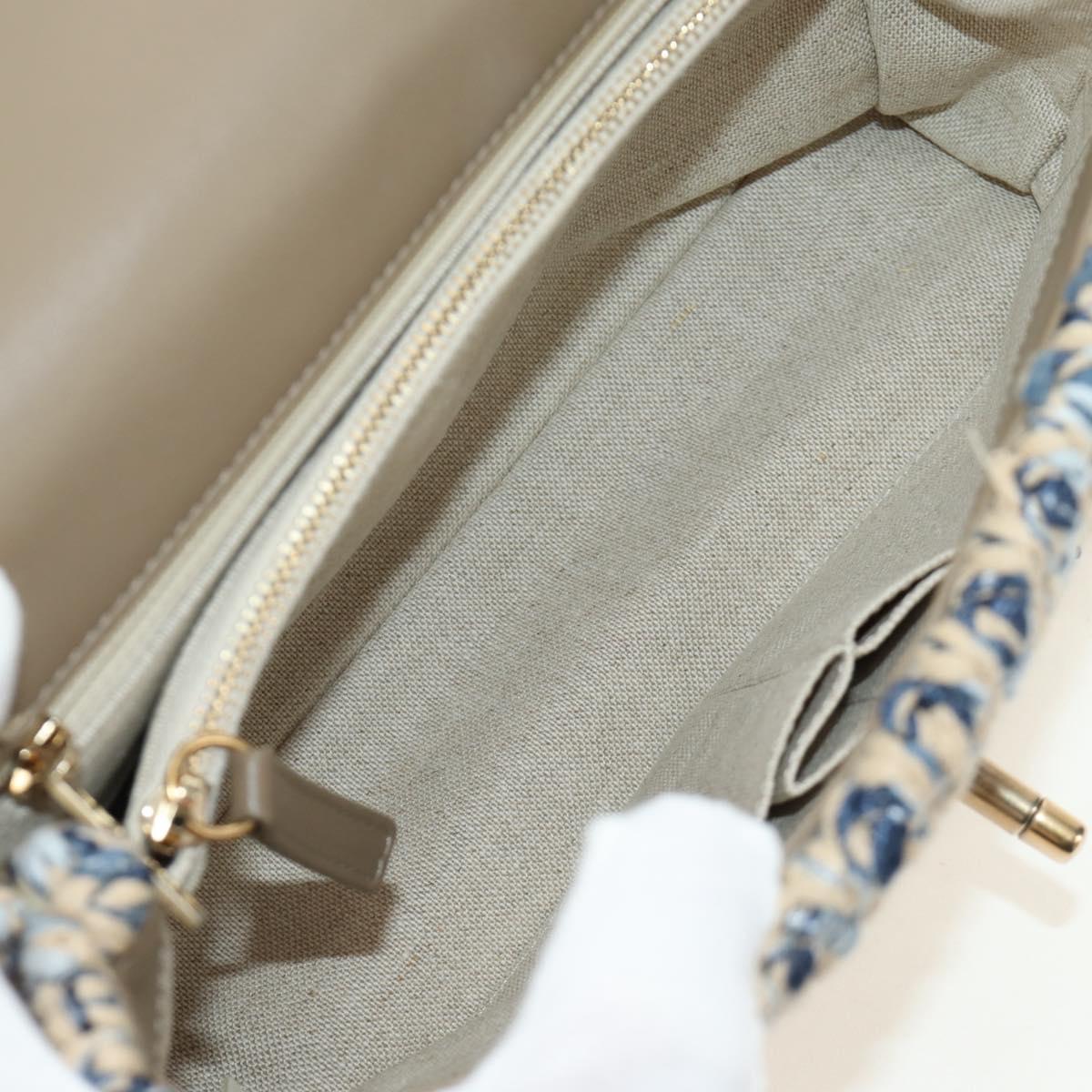 CHANEL Top Handle Chain Shoulder Bag Tweed 2way Multicolor Gold CC Auth 189761SM