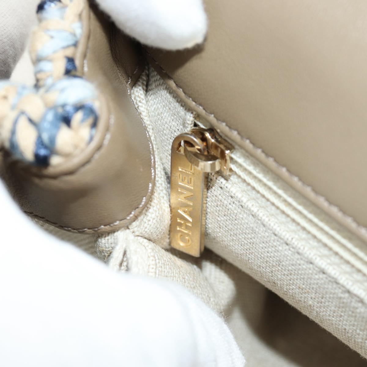 CHANEL Top Handle Chain Shoulder Bag Tweed 2way Multicolor Gold CC Auth 189761SM