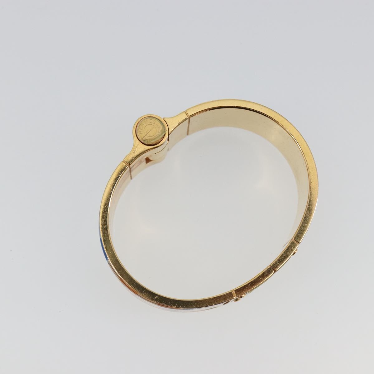 HERMES Charniere Bracelet metal Gold Tone Auth 189768M