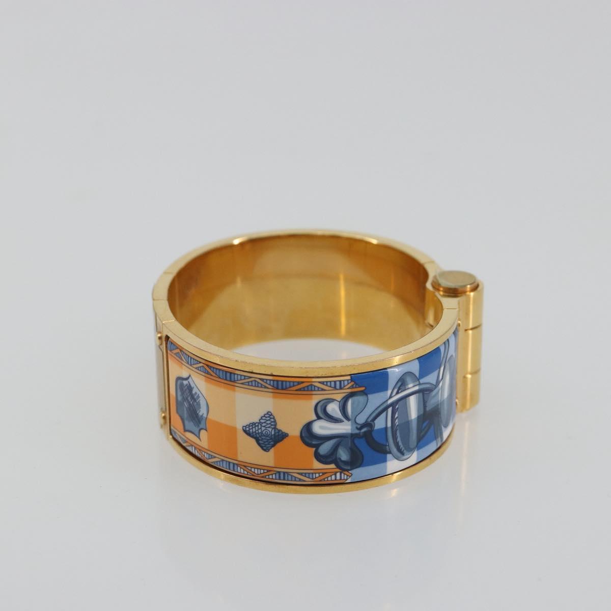 HERMES Charniere Bracelet metal Gold Tone Auth 189768M