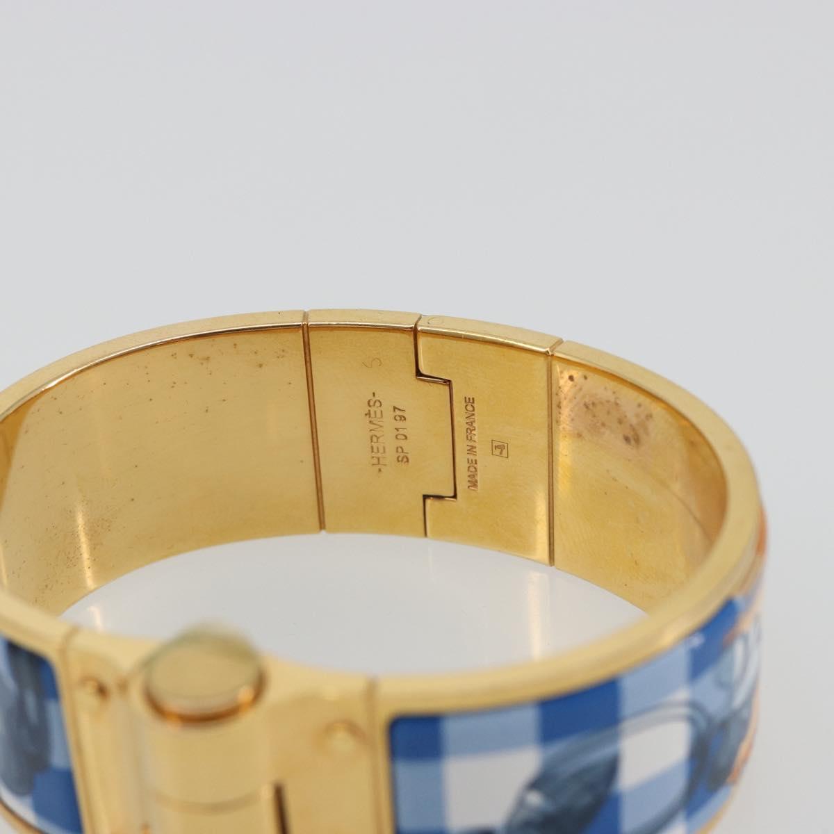 HERMES Charniere Bracelet metal Gold Tone Auth 189768M