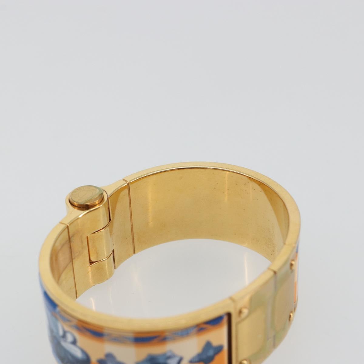HERMES Charniere Bracelet metal Gold Tone Auth 189768M
