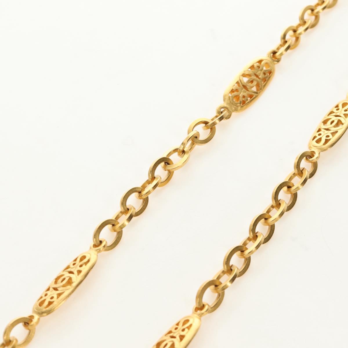 CHANEL Necklace metal Gold Tone CC Auth 189769SM