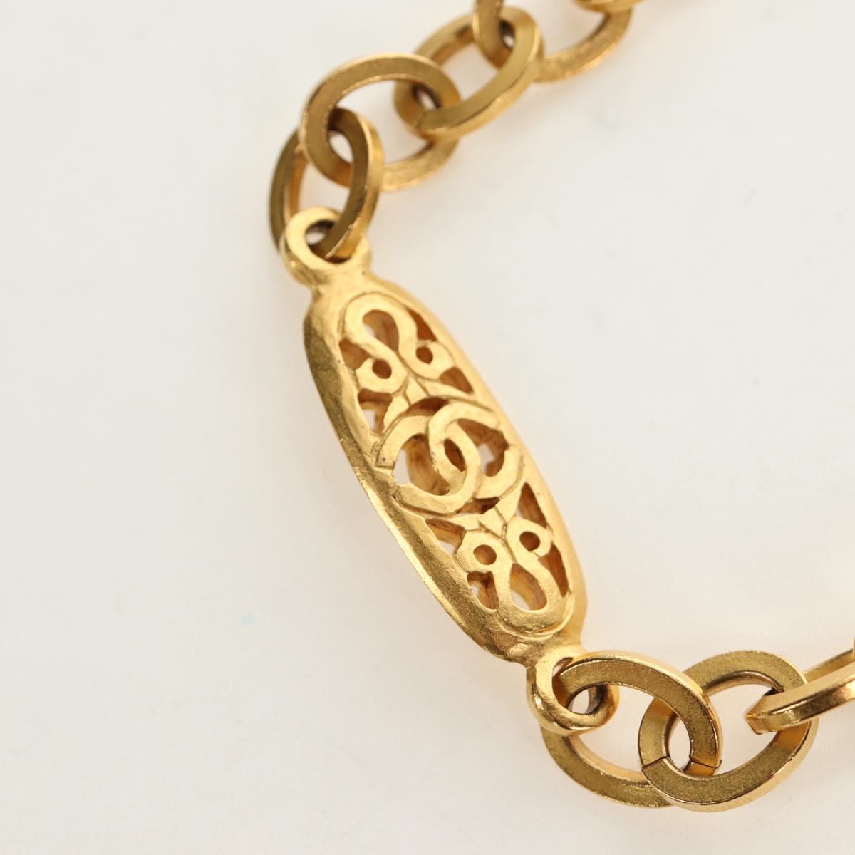 CHANEL Necklace metal Gold Tone CC Auth 189769SM