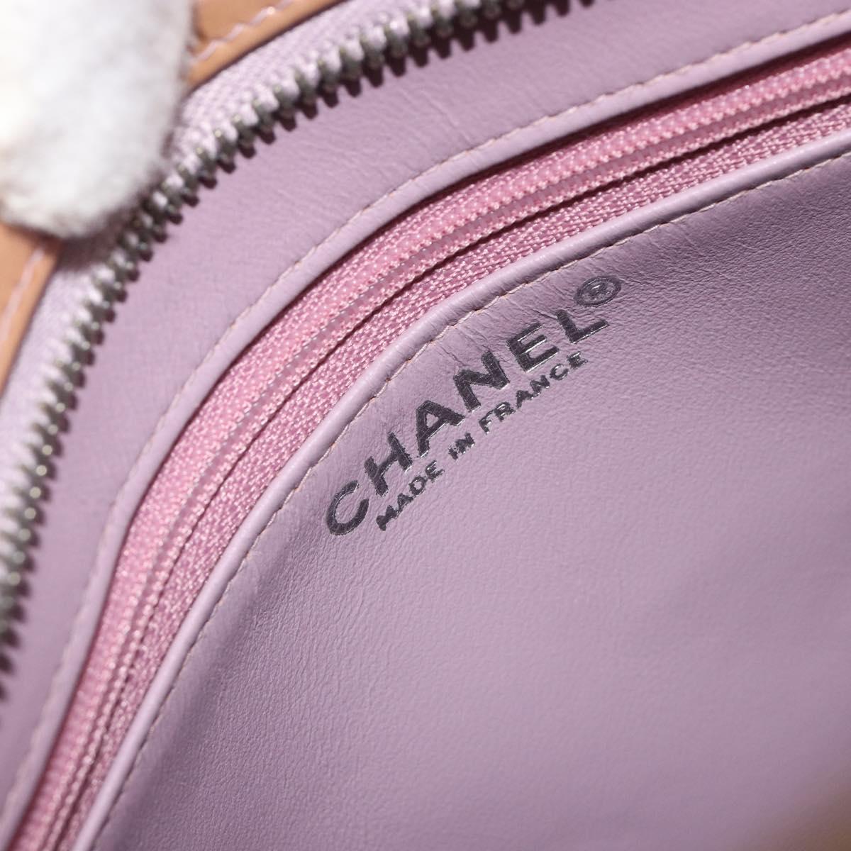 CHANEL Matelasse Reprint Tote Bag Patent leather Beige CC Auth 189771M