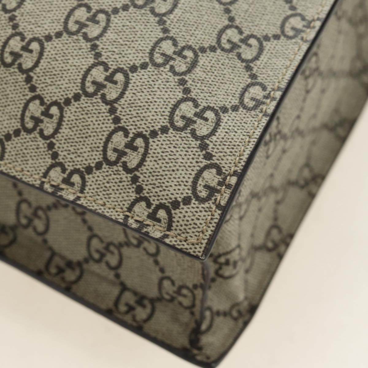 GUCCI GG Supreme Sherry Line Tote Bag PVC 2way Beige Gold 450950 Auth 189774M