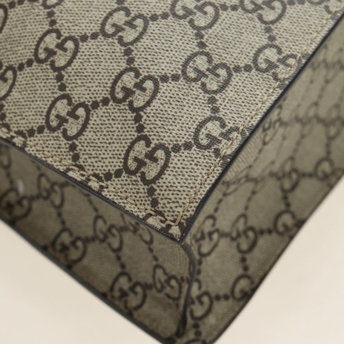 GUCCI GG Supreme Sherry Line Tote Bag PVC 2way Beige Gold 450950 Auth 189774M