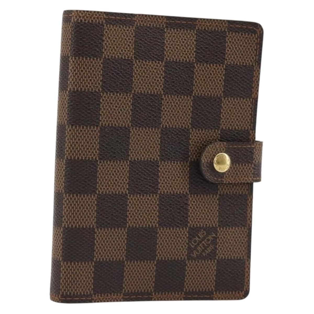 LOUIS VUITTON Damier Ebene Agenda PM Day Planner Cover R20700 LV Auth 189776