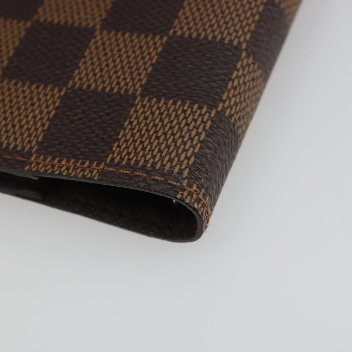 LOUIS VUITTON Damier Ebene Agenda PM Day Planner Cover R20700 LV Auth 189776