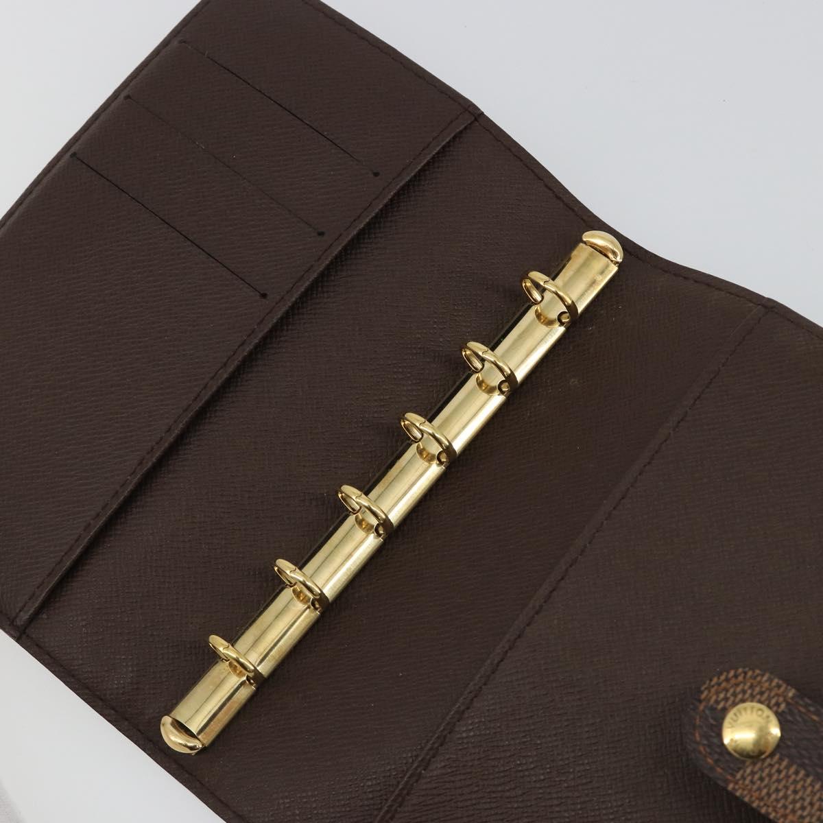 LOUIS VUITTON Damier Ebene Agenda PM Day Planner Cover R20700 LV Auth 189776