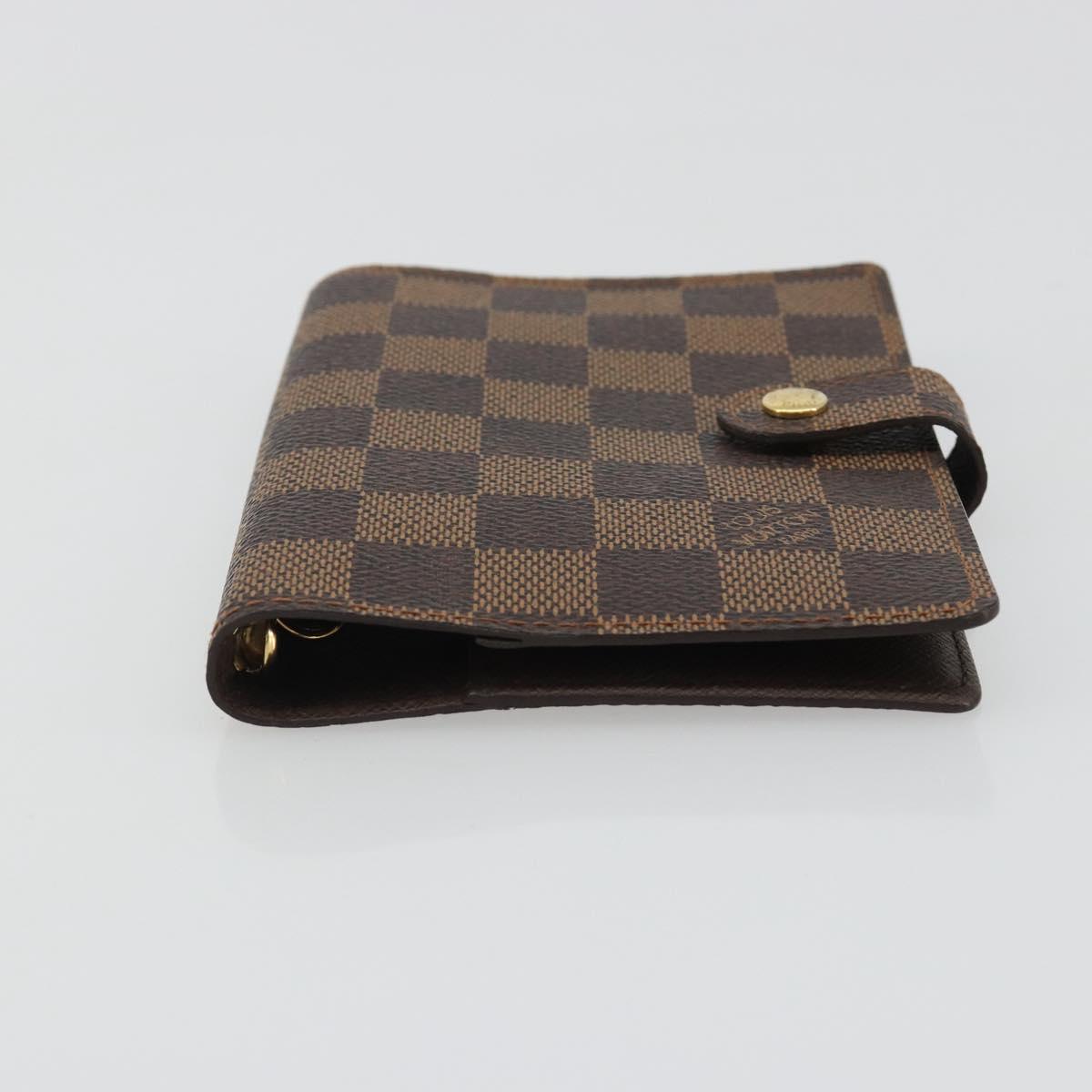 LOUIS VUITTON Damier Ebene Agenda PM Day Planner Cover R20700 LV Auth 189776