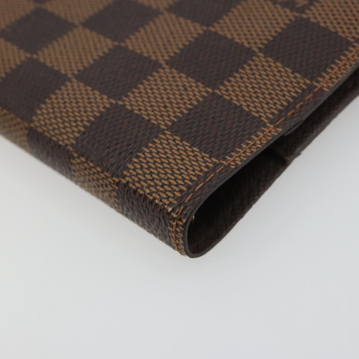 LOUIS VUITTON Damier Ebene Agenda PM Day Planner Cover R20700 LV Auth 189776