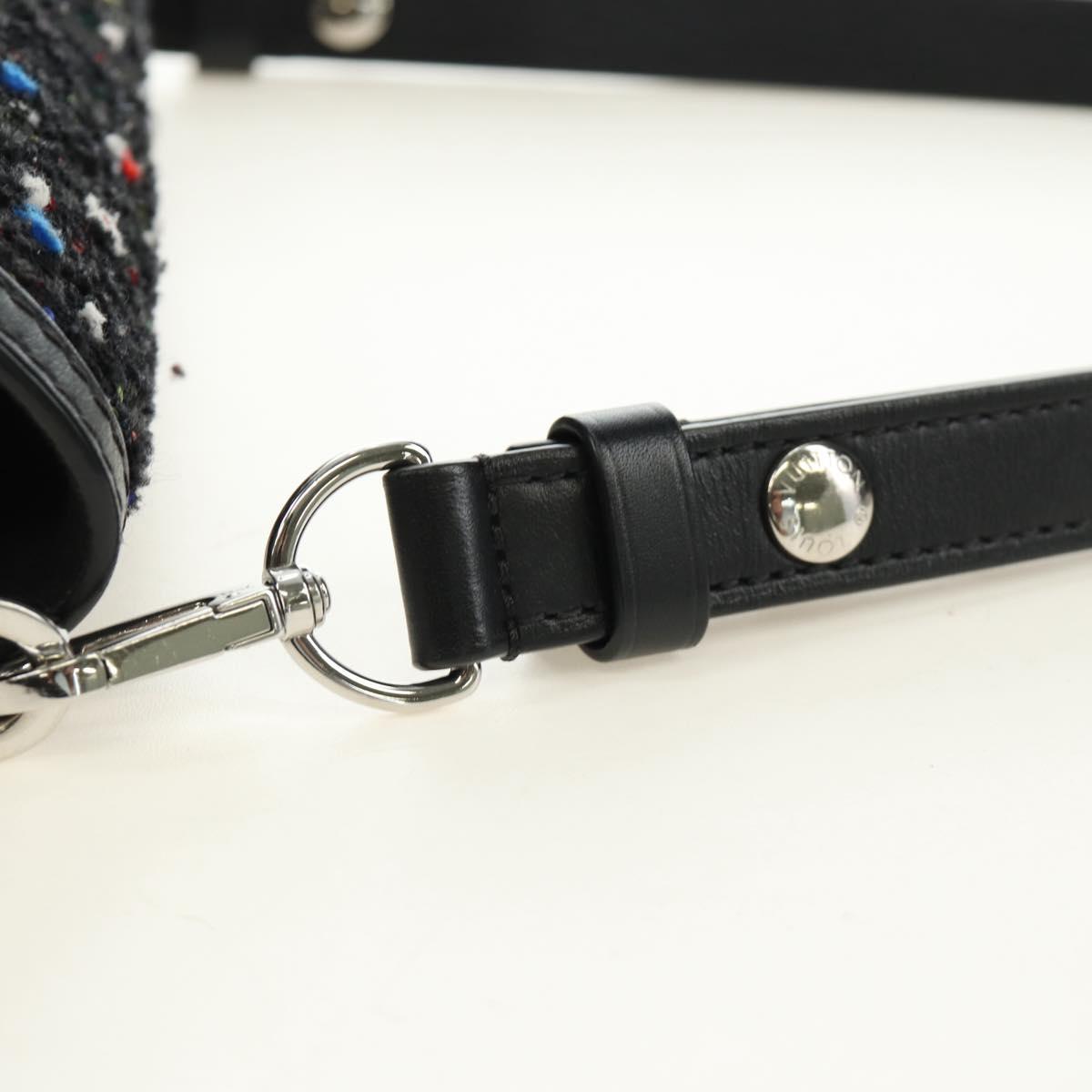 LOUIS VUITTON Daufine MINI Bag Tweed Black Silver M55491 LV Auth 189783SAM