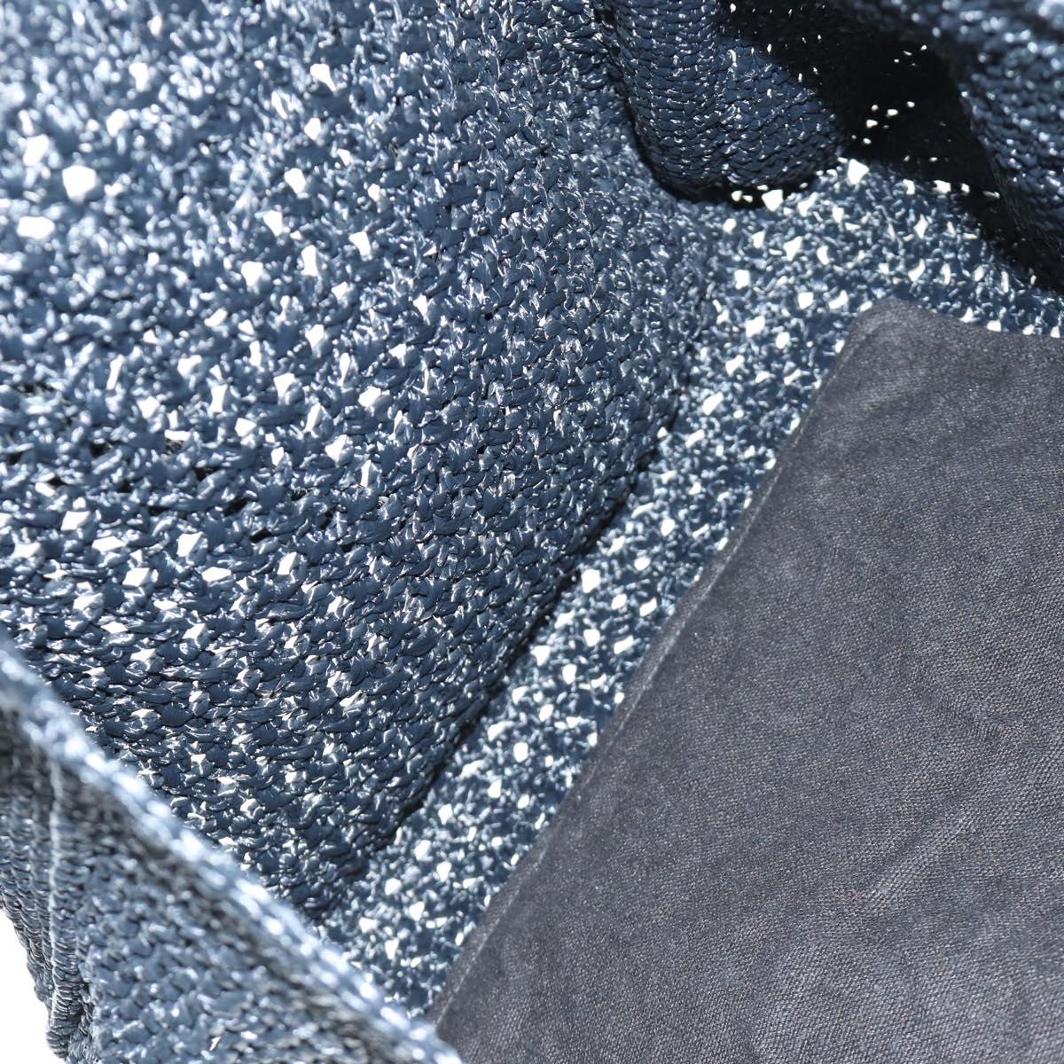 Miu Miu Tote Bag Raffia Black Silver Auth 189784SM