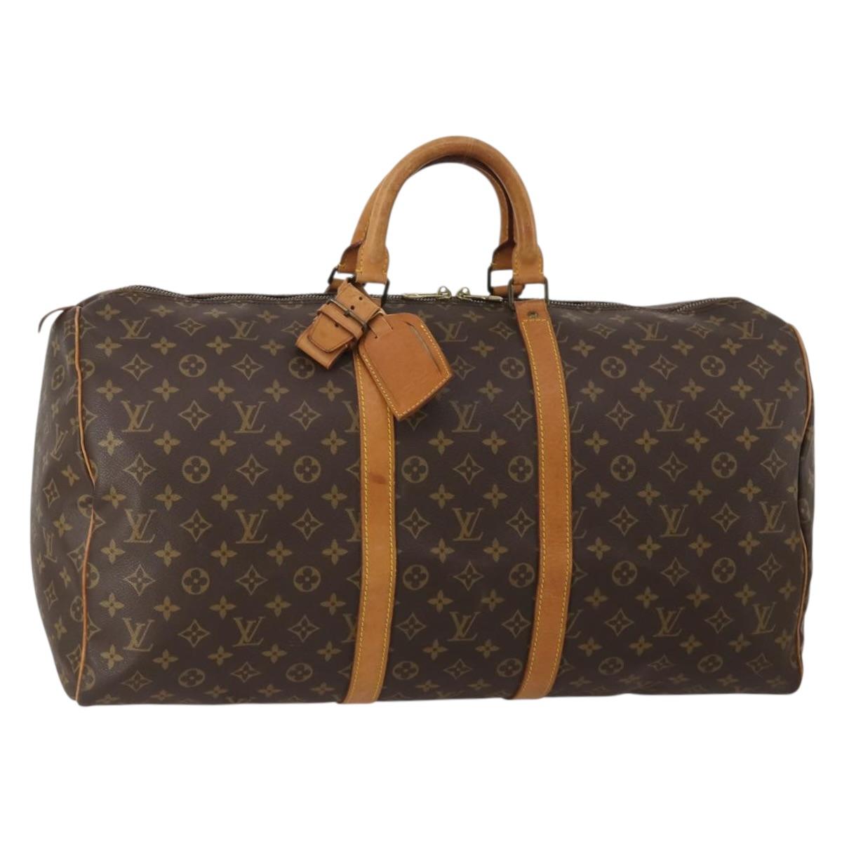 LOUIS VUITTON Monogram Keepall 55 Boston Bag M41424 LV Auth 189785A