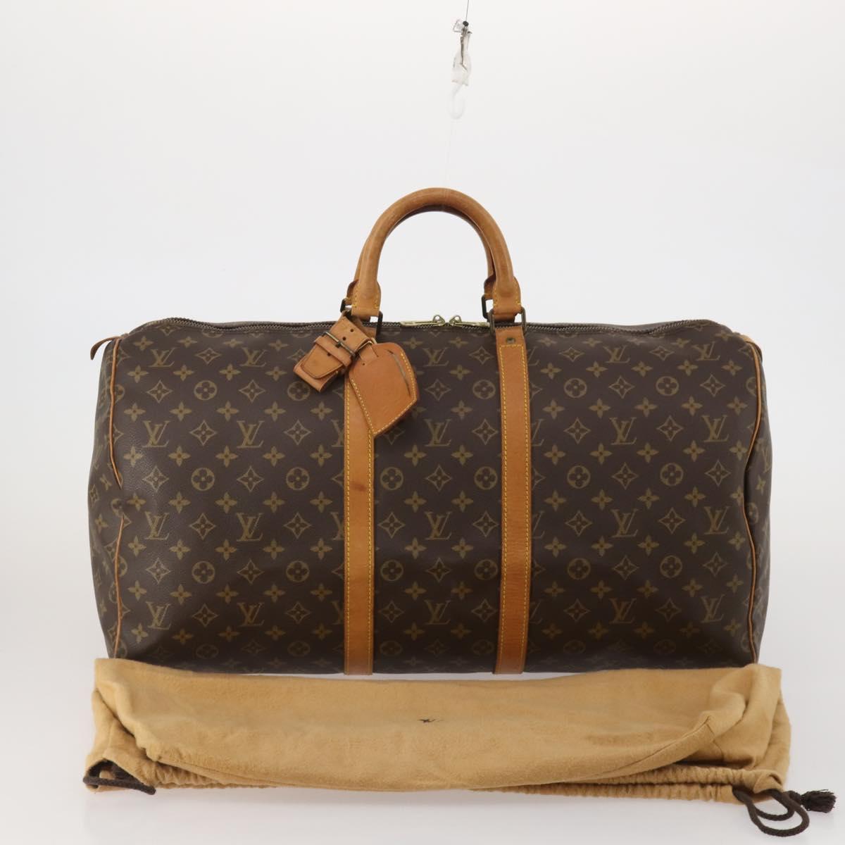 LOUIS VUITTON Monogram Keepall 55 Boston Bag M41424 LV Auth 189785A