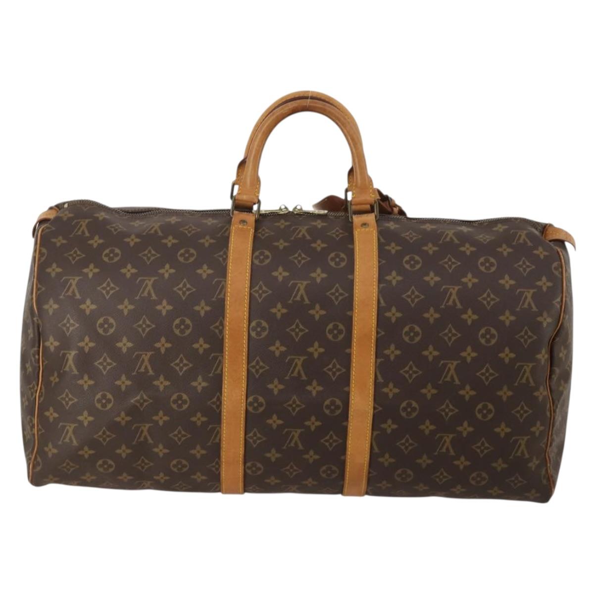 LOUIS VUITTON Monogram Keepall 55 Boston Bag M41424 LV Auth 189785A
