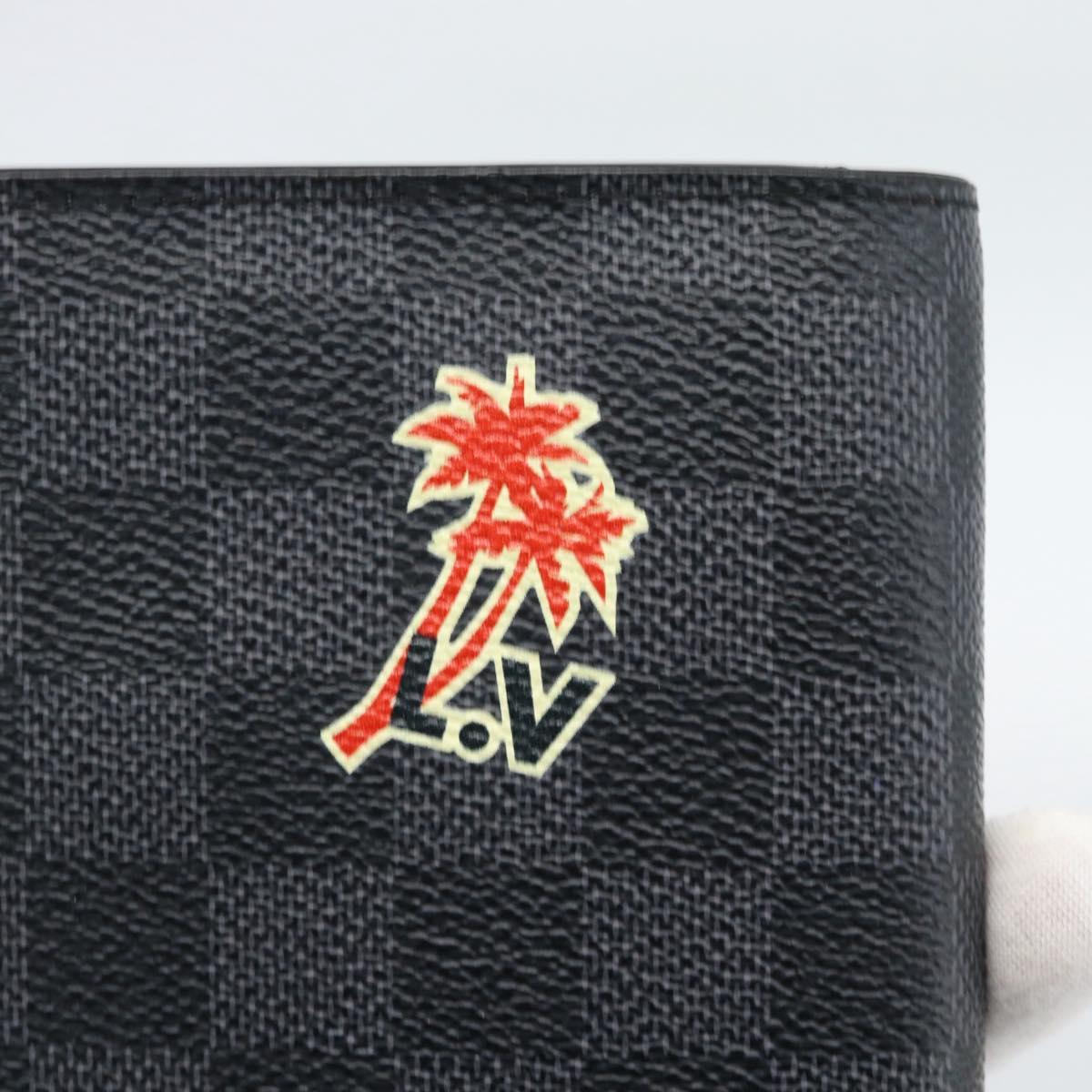 LOUIS VUITTON Damier Graphite Porte Feuille Brother Long Wallet LV Auth 189789M