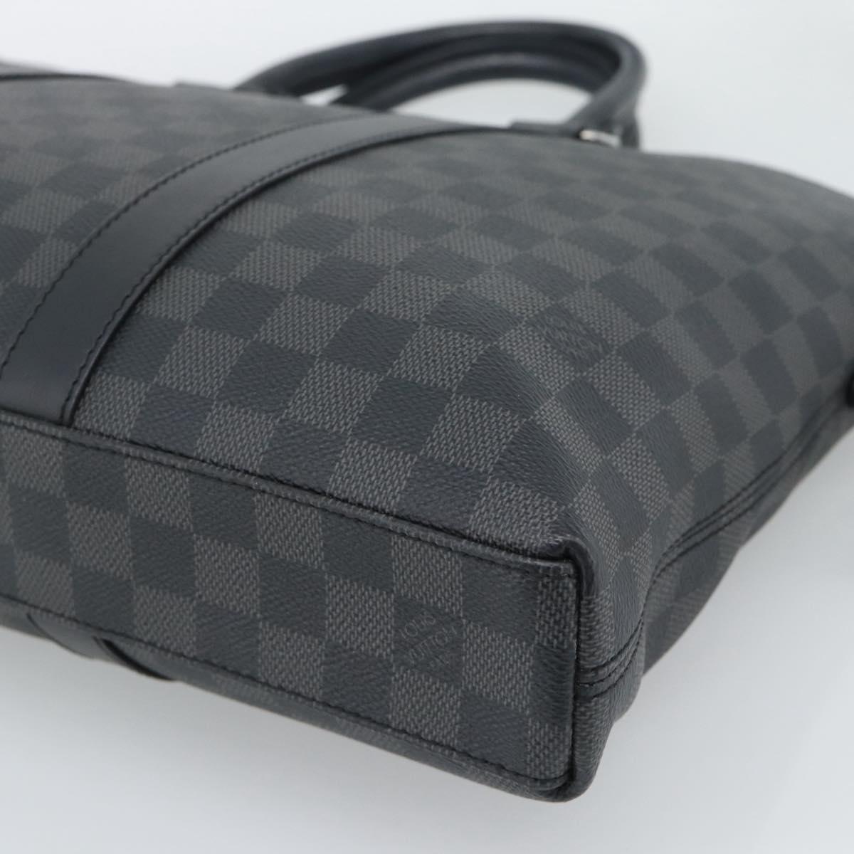 LOUIS VUITTON Damier Graphite Anton Briefcase N40024 LV Auth 189790V