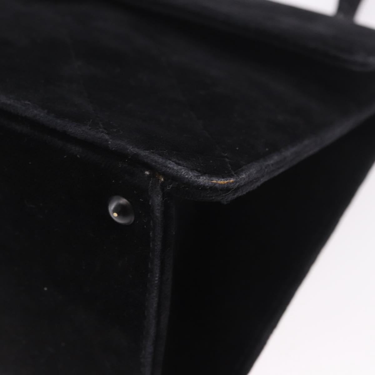 CHANEL Matelasse Chain Shoulder Bag Velor Black CC Auth 189792A