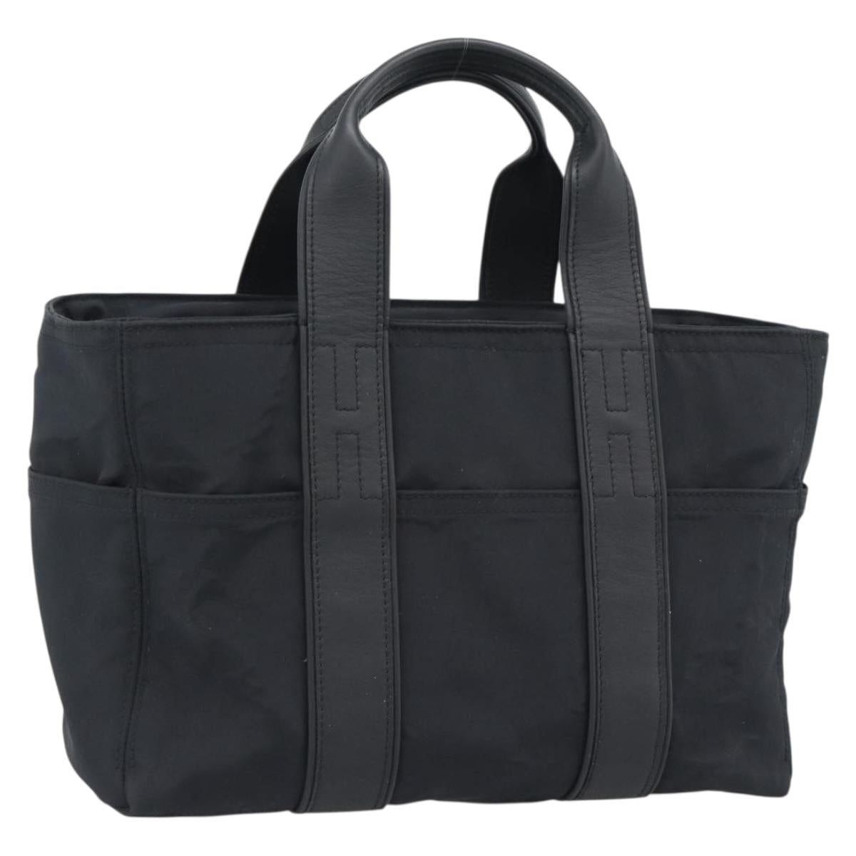 HERMES Acape Luco PM Hand Bag Nylon Black Auth 189796