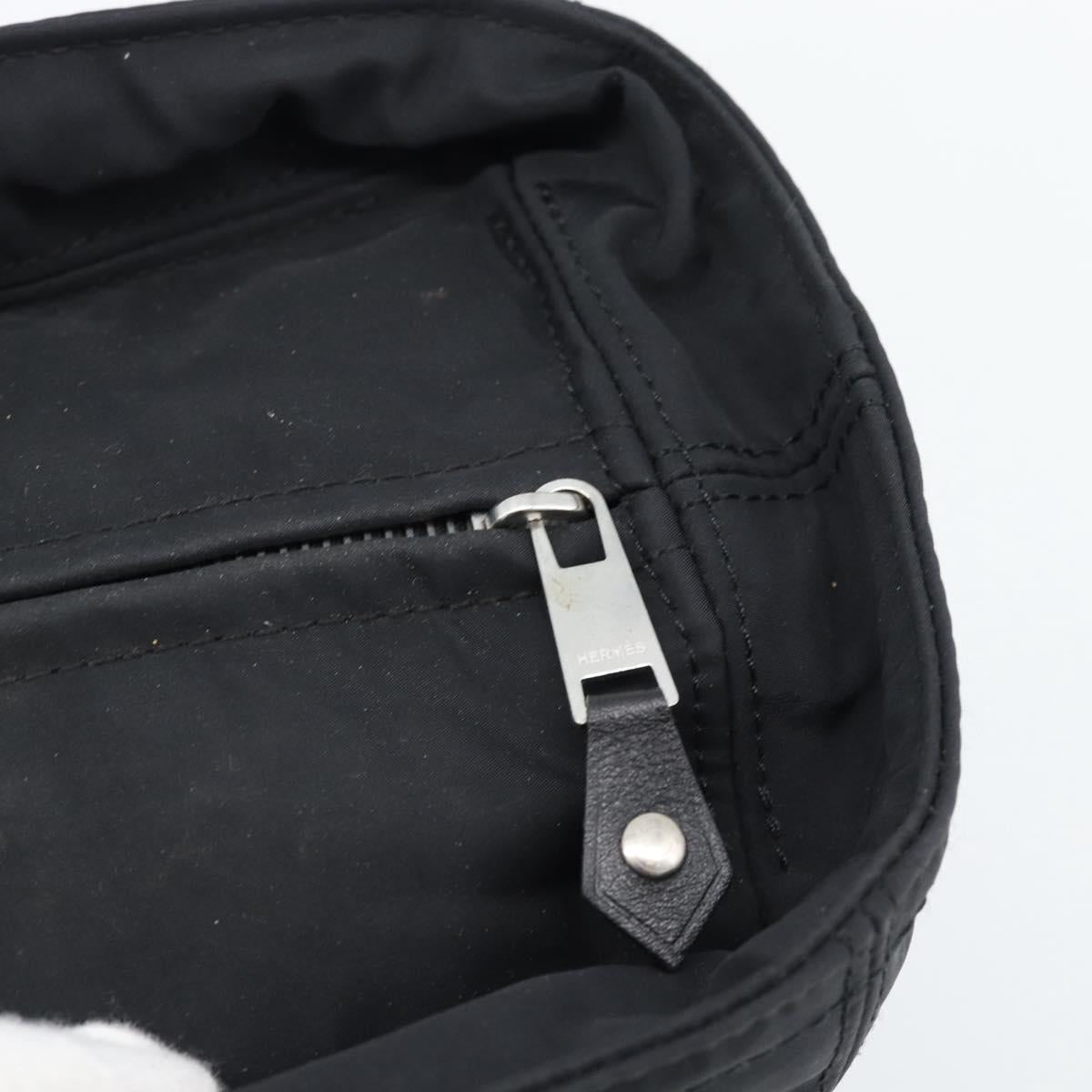 HERMES Acape Luco PM Hand Bag Nylon Black Auth 189796