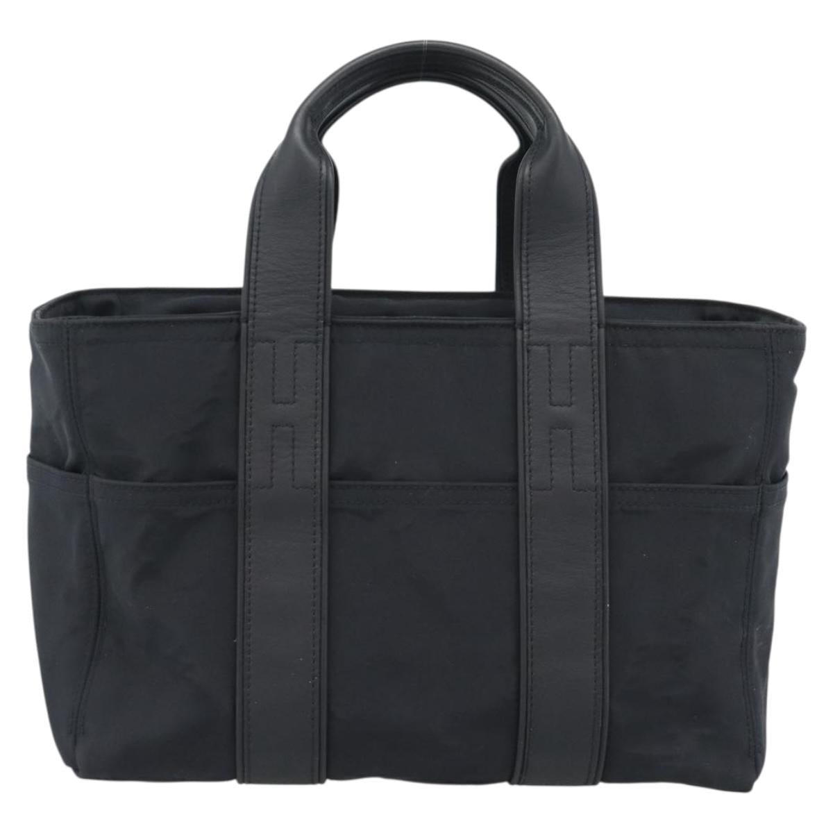 HERMES Acape Luco PM Hand Bag Nylon Black Auth 189796