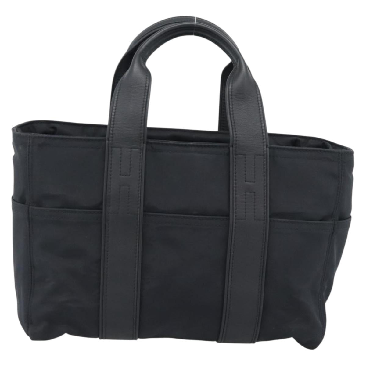 HERMES Acape Luco PM Hand Bag Nylon Black Auth 189796