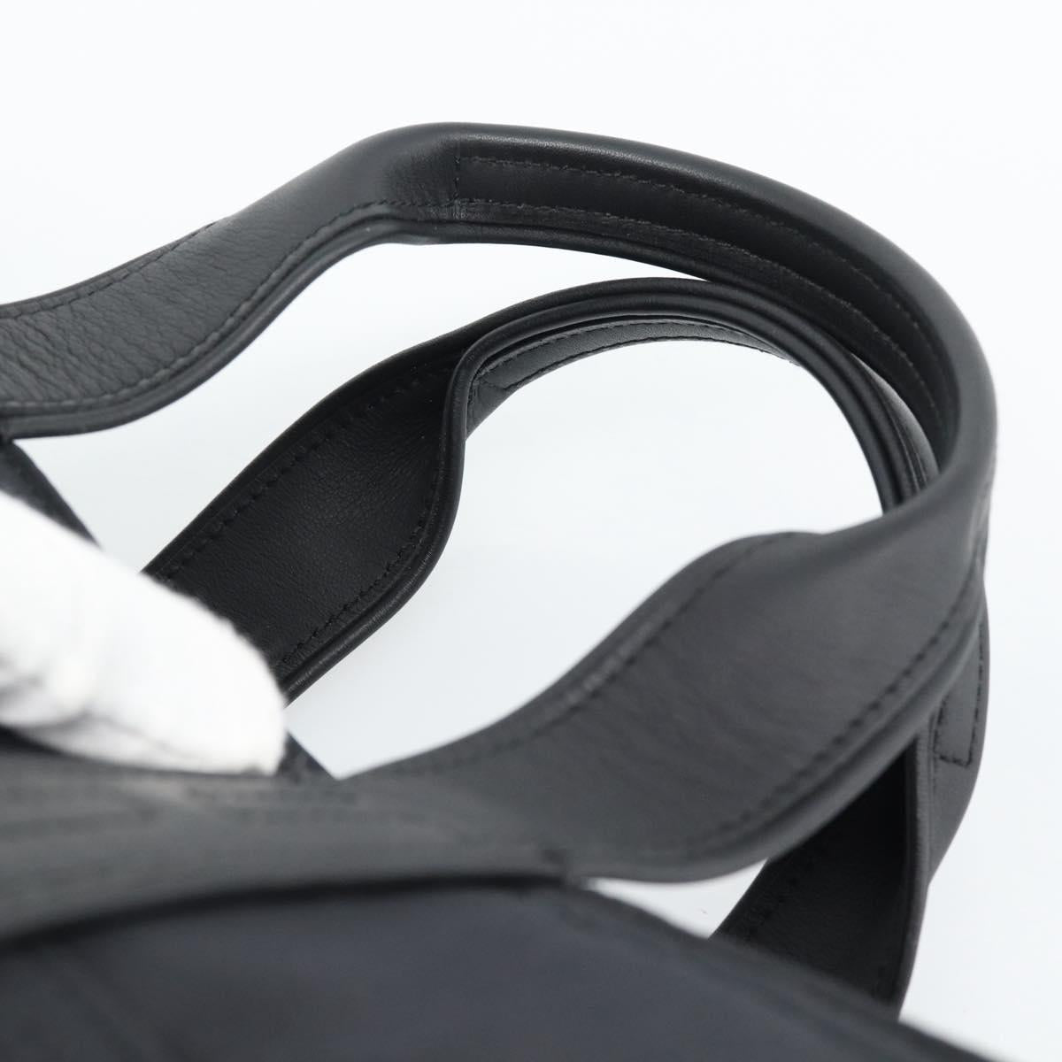 HERMES Acape Luco PM Hand Bag Nylon Black Auth 189796