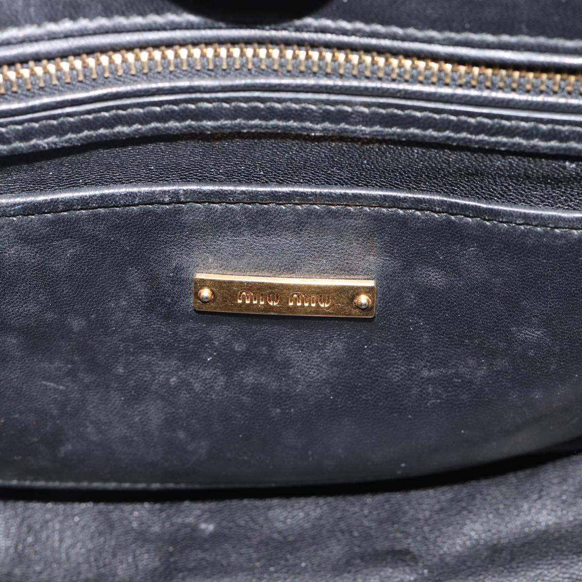 Miu Miu Hand Bag Leather 2way Red Gold Auth 189800A