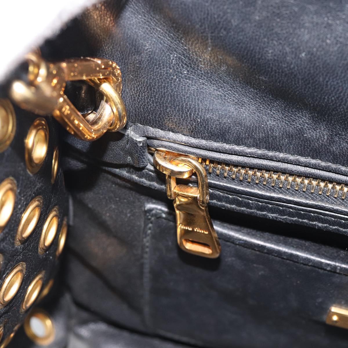 Miu Miu Hand Bag Leather 2way Red Gold Auth 189800A