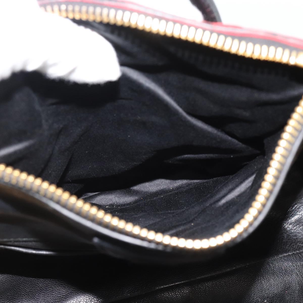Miu Miu Hand Bag Leather 2way Red Gold Auth 189800A