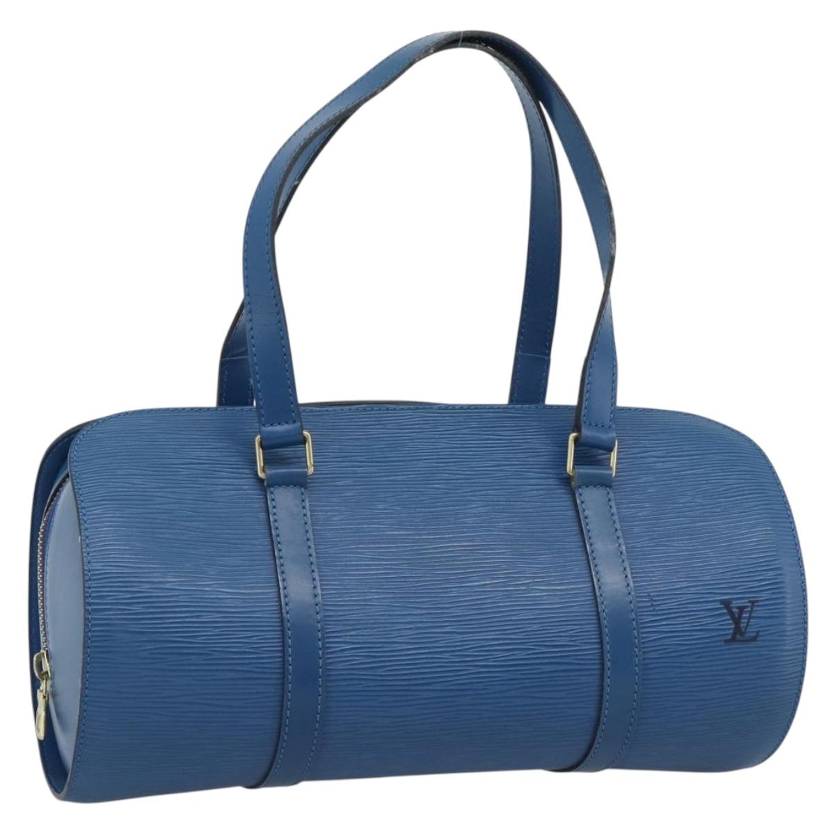 LOUIS VUITTON Epi Soufflot Hand Bag Blue M52225 LV Auth 189801A