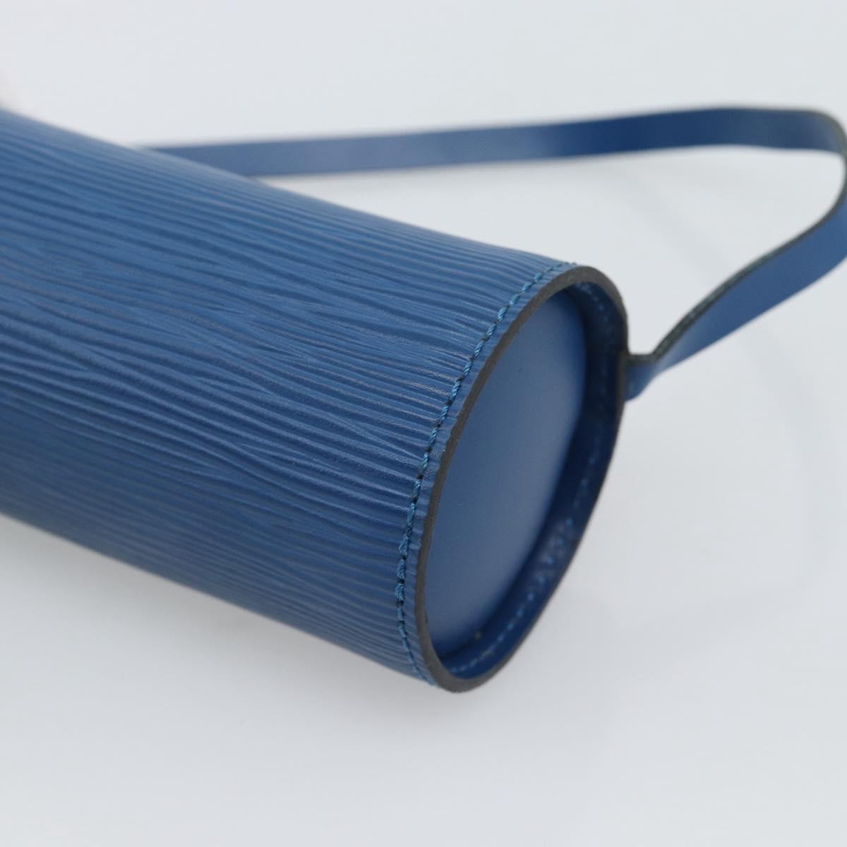 LOUIS VUITTON Epi Soufflot Pouch Blue LV Auth 189802