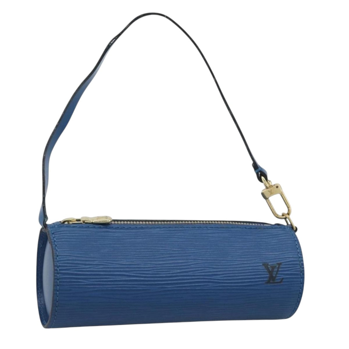LOUIS VUITTON Epi Soufflot Pouch Blue LV Auth 189802