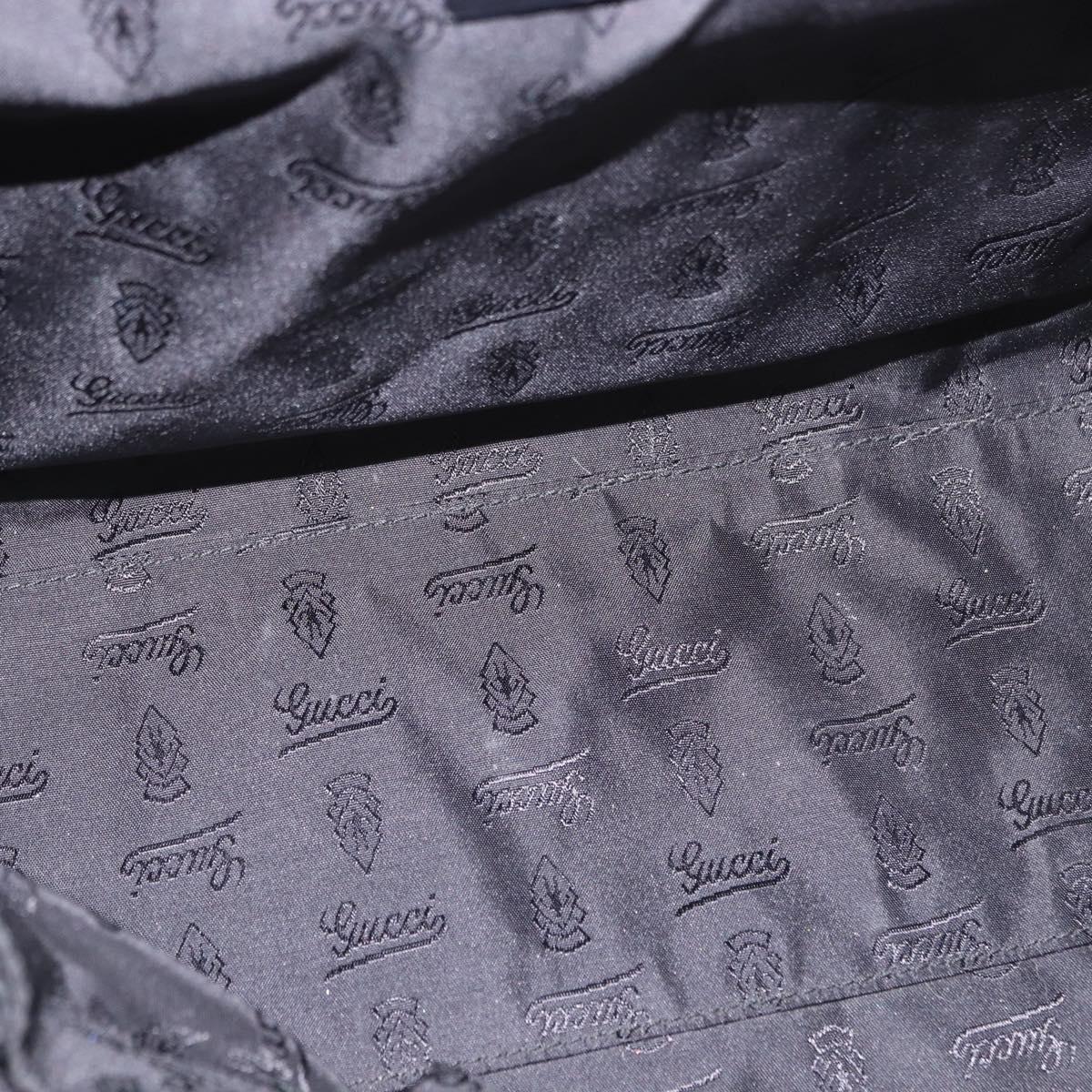 GUCCI Bamboo Hand Bag PVC Canvas 2way Black Gold Auth 189804A