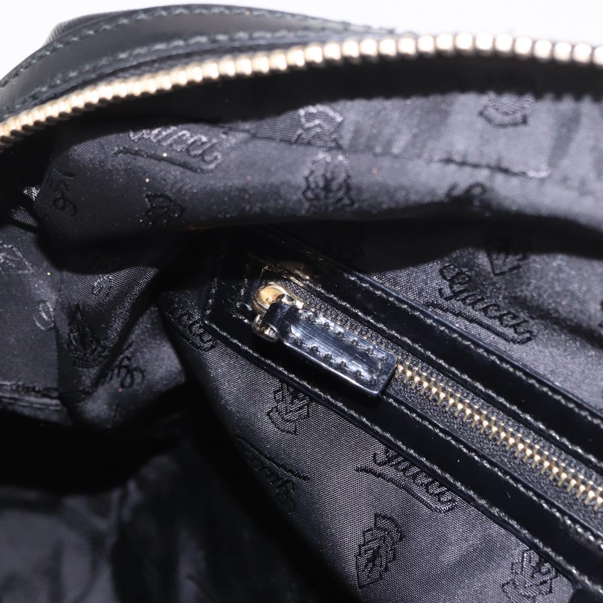 GUCCI Bamboo Hand Bag PVC Canvas 2way Black Gold Auth 189804A