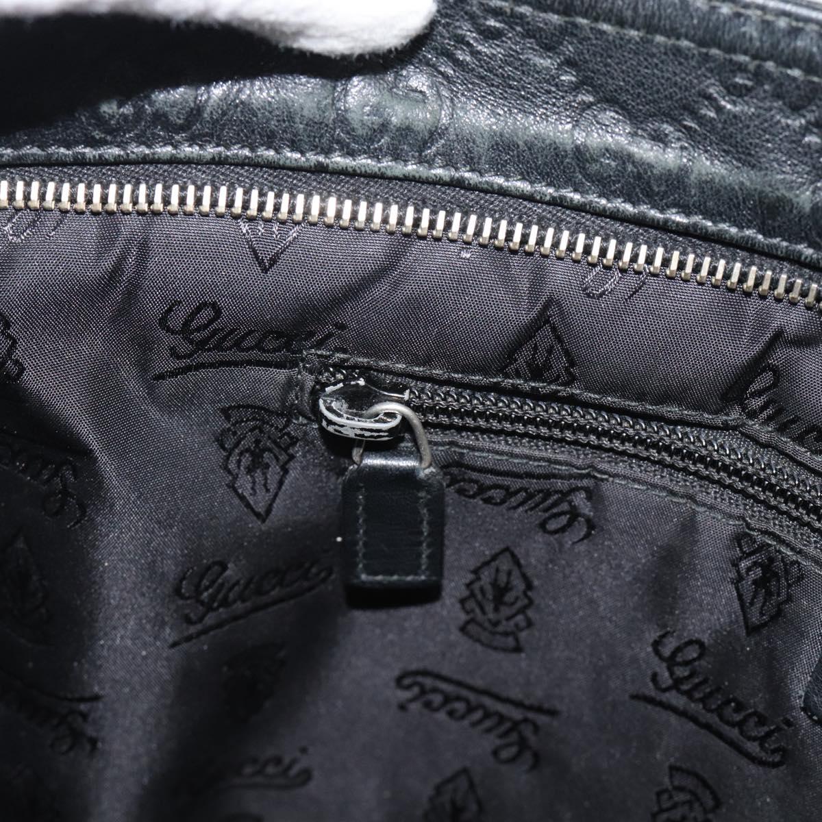GUCCI GG Canvas Guccissima Shoulder Bag Leather Black Gold 201446 Auth 189806