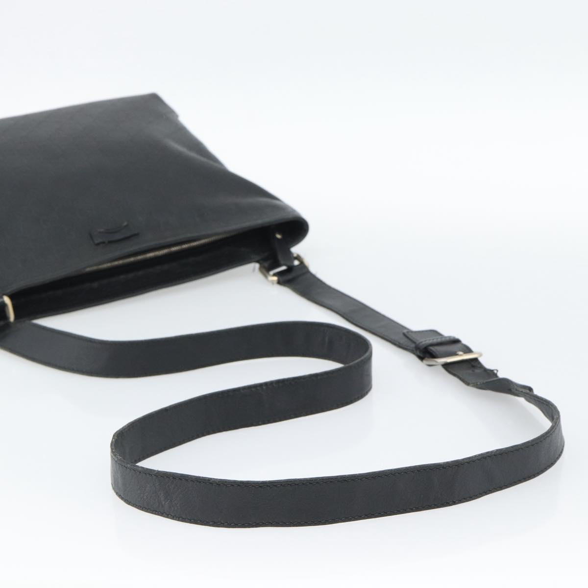 GUCCI GG Canvas Guccissima Shoulder Bag Leather Black Gold 201446 Auth 189806