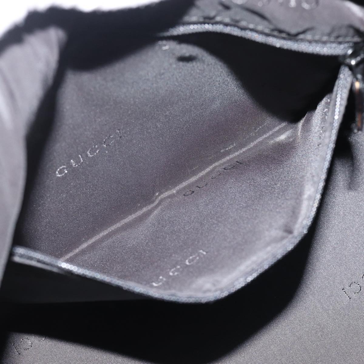 GUCCI Bamboo Shoulder Bag Leather Black Silver 000 0531 Auth 189813A