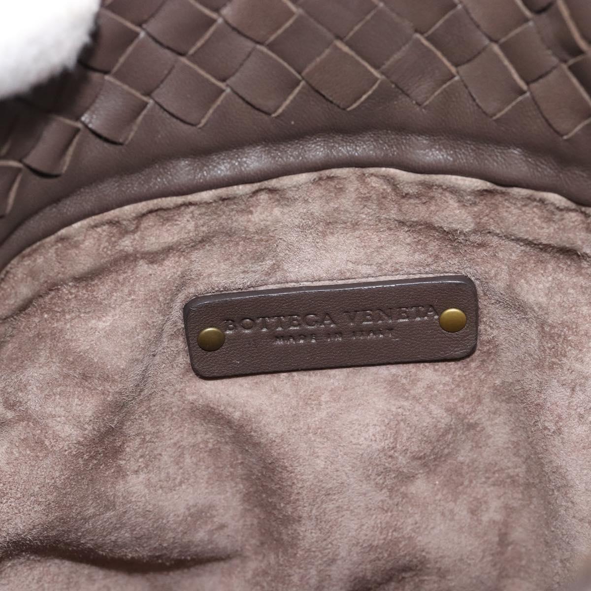 BOTTEGA VENETA INTRECCIATO Shoulder Bag Brown Gold 179330 Auth 189814A